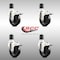 Service Caster 4 Inch 316SS Soft Rubber Swivel 1-7/8 Inch Expanding Stem Caster Set Lock Brake SCC-SS316TTLEX20S414-SRS-178-4 - alternate 1